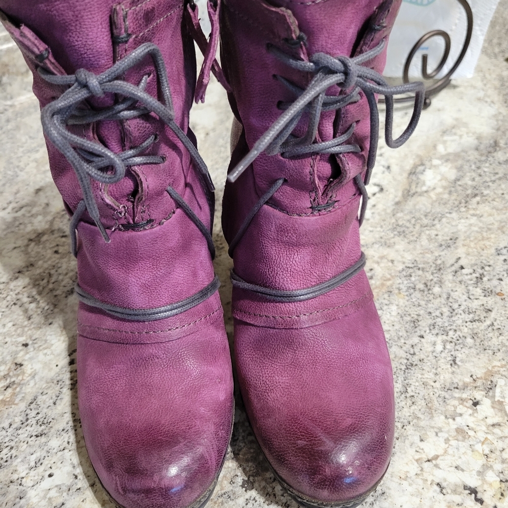 EUC Vintage A.S.98 AIRSTEP Women's PLUM Retro Ankle Boots 38 - Picture 6 of 10